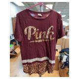 PINK Victoria's Secret Maroon T-Shirt Large