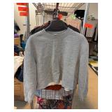 Topshop Gray Cropped Sweatshirt, Size Small