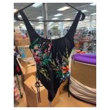 Vince Camuto Black Floral Swimsuit Size 6
