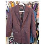 Express Burgundy Wool-Blend Coat, Size S