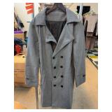 Gray Double-Breasted Wool Overcoat