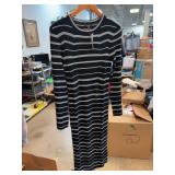 J.Crew Black and White Striped Knit Dress, S