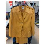 KB Gold Skirt Suit, Size 14, Uzbekistan