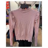 New Look Pink Ruffle Sweater, Size 10