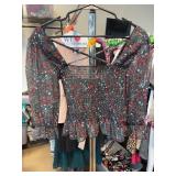 Topshop Floral Puff Sleeve Blouse Size 6