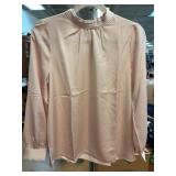 J.Crew Pink Satin Long Sleeve Blouse, Small