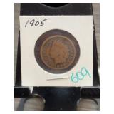 1905 Indian Head Cent US One Cent Coin