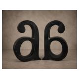 Metal Decorative Letter Bookends