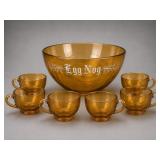 Jeannette Glass Marigold Egg Nog Punch Set
