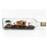 Fisherman Village Diorama in Bottle