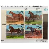 1985 US 22c Horse Stamp Block, MNH