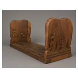 Carved Wood Elephant Bookends