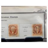 1862-71 US Revenue Stamps, 2c Orange Pair