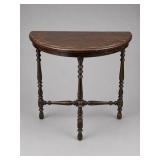 Wooden Demilune Accent Table 29" x 23"
