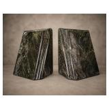 Green Marble Bookends