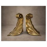 Brass Scroll Leaf Bookends