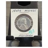 1943-S Lincoln Steel Cent MS64/65
