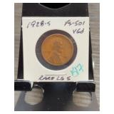 1928-S Lincoln Wheat Cent FS-501 VG6