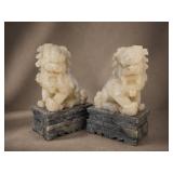 Carved Stone Foo Dog Statues