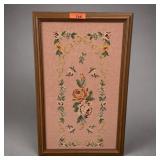 Framed Floral Needlepoint Wall Art