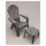 2pc Plastic Adirondack Chairs and Side Table