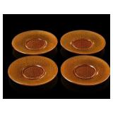 1930s Marigold Crackle Orange Tree Plates Set