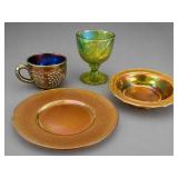 Carnival Glass Assorted Lot, 4 Pieces