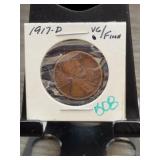 1917-D Lincoln Wheat Cent VG/Fine
