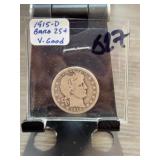 1915-D Barber Quarter Dollar