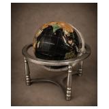 Stone Inlaid Decorative World Globe on Stand