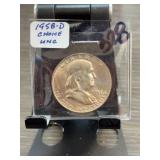 1958-D Franklin Half Dollar Choice Unc