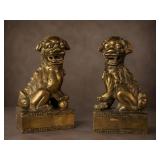 Solid Brass Foo Dog Statues