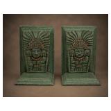 Large Tuminarte Mexican Aztec Bookends Pair