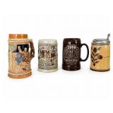 Beer Steins and Mugs, Set of 4