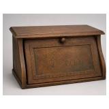 Wooden Bread Box with Drop-Front Door