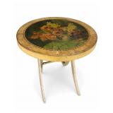 Painted Wooden Folding Table with Floral Top