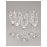 Toscany Etched Glass Wine Goblets, Set of 6
