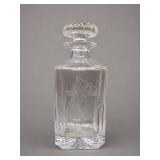 Cut Glass Decanter With Stopper Golfer Theme