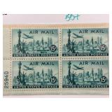 1947 US Air Mail Plate Block Stamps C35
