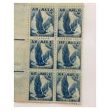 1954 US Airmail Block of 6 Stamps C48