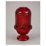 Viking Ruby Red Diamond Point Fairy Lamp