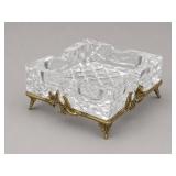 Crystal and Brass Figural Ashtray