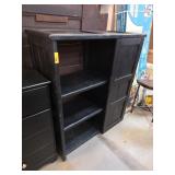 Black Wood Storage Cabinet with Drawers