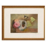 Mikulas Kravjansky Signed Etching 'Dahlias'