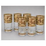 Cera Glass 1960s Oak Leaf & Acorn Highballs