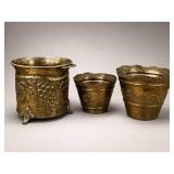 3 Brass Decorative Planters