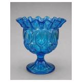 Mid-Century Blue Moon and Stars Compote