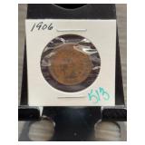 1906 Indian Head One Cent Coin