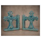 Glazed Ceramic Cross Bookends