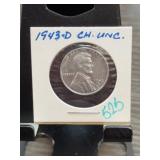 1943-D Lincoln Steel Cent CH. UNC.
